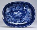 Blue and White Transfer Decorated Staffordshire Oval Platter