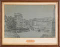 English black and white pencil on gray paper Brighton scene