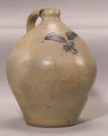 Rare Cobalt Decorated Salt Glazed Stoneware Jug