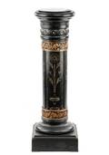 American Aesthetic Ebonized Parcel Gilt Pedestal