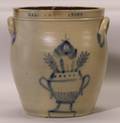 Rare Cobalt Decorated Salt Glazed Stoneware Jar