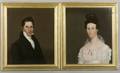 American School 19th Century Pair of Portraits of a Lady and a Gentleman