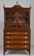 Federal Mahogany Inlaid Glazed DeskBookcase