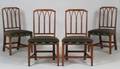 Set of Four Federal Mahogany and Mahogany Veneer Side Chairs