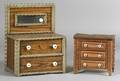 Two Miniature Notchcarved Bureaus