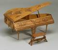 Miniature Notchcarved Grand Piano with Bench