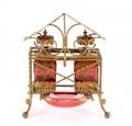 American Aesthetic Gilt Bronze  Glass Vanity Set