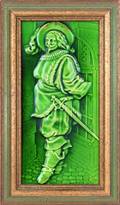 Mintons glazed earthenware tile of a cavalier