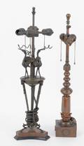 Two bronze table lamps