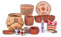 Collection of Native American baskets and beaded wares