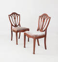 Pair of Federal style mahogany shieldback dining chairs