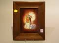 Framed Painted Porcelain Portrait Plaque of a Native American Chief