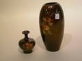 Two Owens Pottery Standard Glaze Floral Decorated Vases