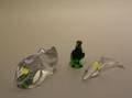 Two Baccarat Glass Animals and a Val St Lambert Glass Cat