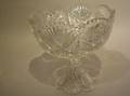 Colorless Cut Glass Punch Bowl on Pedestal