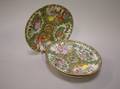 Three Chinese Export Rose Medallion Porcelain Plates