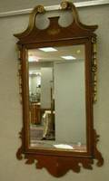 Federal Giltwood and Inlaid Mahogany Veneer Mirror