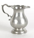 Pennsylvania or New York pewter creamer ca 1770