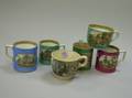 Six Pratt Transfer Decorated Ceramic Mugs and Cups