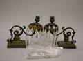 Pair of Giltmetal Figural Maidens with Lyre Girandole Candleholders
