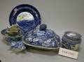 Approximately Fourteen Blue and White Transfer Decorated Staffordshire Items