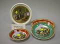 Twelve Pratt Transfer Decorated Ceramic Plates and Tea Tile