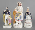 Three Staffordshire figures