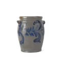 Cobalt decorated stoneware crock
