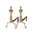 Pair of Federal brass andirons