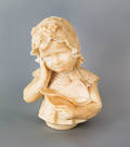 Italian carved marble bust of a girl