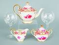 Three piece porcelain tea service by Schumann