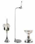 MCM Style Chrome Two Lamps  Pedestal