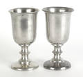 Pair of Taunton Massachusetts pewter chalices ca 1835