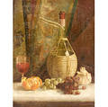 Cornelius Hankins American 18641946 Still Life with Fruit and Wine
