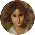 Attributed to Francesco Oliva Italian 19th20th Century Portrait of a Young Woman