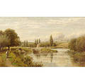 Edwin Day British 19th Century Mapledurham Lock on Thames