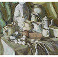 Hananiah Harari American b 1912 Still Life with Tableware