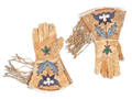 Pair of High Plains beaded hide gloves