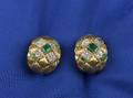 18kt Gold Emerald and Diamond Ear Clips