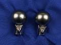 Tahitian Pearl and Diamond Earrings