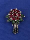 Ruby and Emerald ClipBrooch