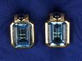 14kt Gold and Blue Topaz Ear Clips