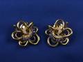 18kt Gold Sapphire and Diamond Flower Ear Clips