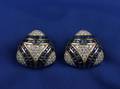 18kt Gold Diamond and Sapphire Ear Clips