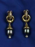 18kt Gold Pearl and Diamond Earrings