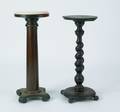 Two oak pedestals