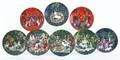 Set of eight Limoges unicorn plates
