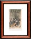 Three framed color lithographs depicting Native Americans to include  Miles Standish and the Massachusetts Chiefs