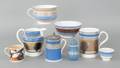 Eight porcelain mocha tablewares