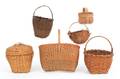 Six diminutive splint baskets